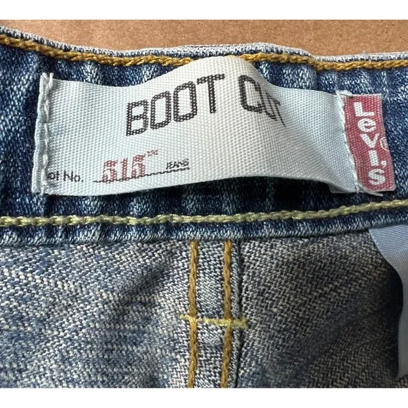 Levis 515 Bootcut Jeans Womens 20M Plus Short Blue Denim 40x30 Stretch High Rise - Picture 2 of 8